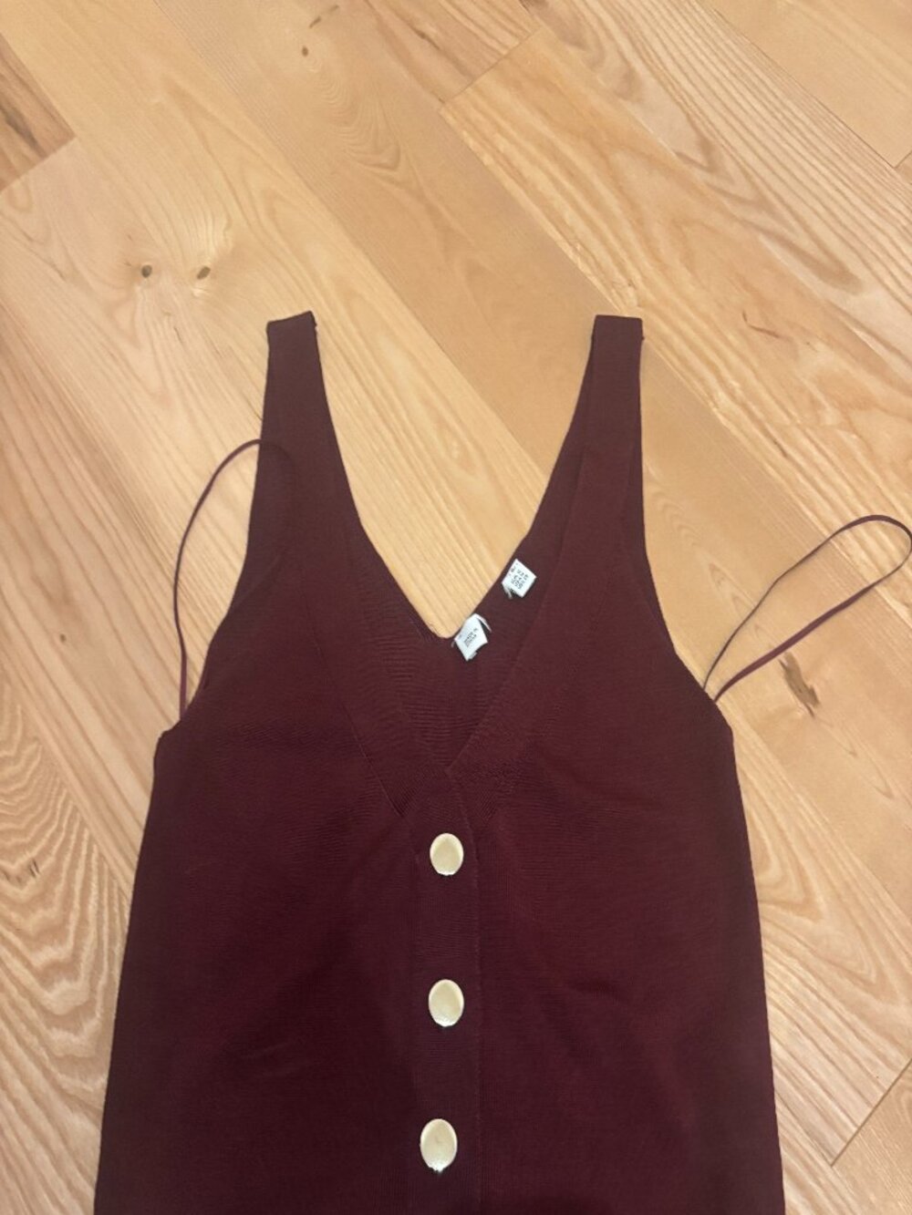 Zara Maroon Button-Up Tank | Women's M